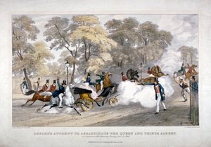 Tentativa de assassinato contra a Rainha Vitória, Constitution Hill, Westminster, Londres, 1840 de JR Jobbins
