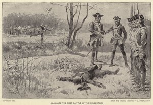 Alamance the First Battle of the Revolution (litho)