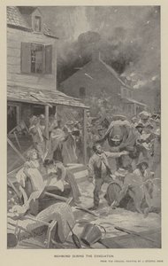Richmond durante a evacuação (litho) de J. (after) Steeple Davis