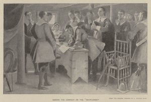 Assinatura do compacto no "Mayflower" (litho)