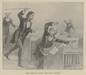 A agressão ao Senador Sumner (litho) de J. (after) Steeple Davis