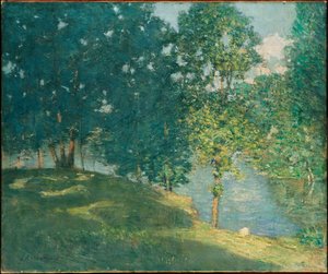 Tarde junto ao lago de J. Alden Weir