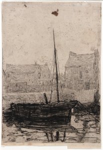 Barco atracado - Ilha de Man de J. Alden Weir
