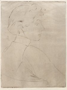 Cabeça grande em perfil de J. Alden Weir