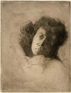 Estudo de uma cabeça de mulher de J. Alden Weir