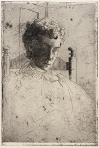 Mulher a olhar para baixo de J. Alden Weir