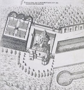 O Hermitage e a Casa Branca no Chateau de Gaillon, de "Os Mais Bonitos Bascos da França", publicado em 1570