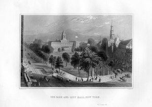 O parque e a prefeitura, Nova York, 1855. de J. Archer