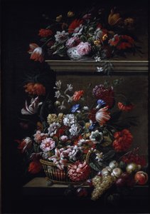 Natureza morta das flores (óleo sobre tela) de J B and Bogdany Jakob Monnoyer
