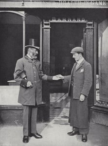 Hocktide em Hungerford, Crier colecionando moedas de J. Benjamin Stone