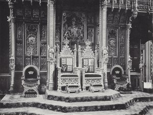 O trono na Câmara dos Lordes de J. Benjamin Stone