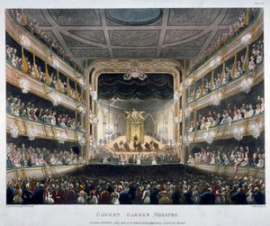Vista interior do Covent Garden Theatre, Bow Street, Westminster, Londres, 1808