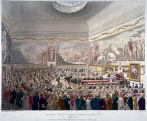 Reunião da Sociedade de Artes nos Edifícios Adelphi, Westminster, Londres, 1809