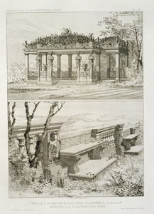 Pergola de La Maison Rouge perto de Villemomble, projetada por Cordier e terraço da Villa Borghese, Roma, c.1880
