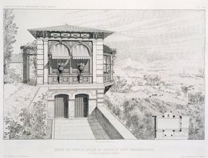 Banhos de vapor, observatório acima, de um volume de projetos por vários arquitetos, pub. Morel & Cie, Paris, c.1880