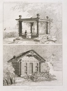 Terraço coberto de cimento e pavilhão desenhado por Danjoy, c.1880