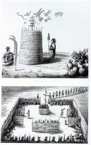 A Loja do Profeta e Medawisos de um livro de Henry Schoolcraft (1793-1864) de J. C. Tidball
