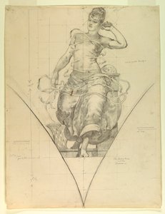 The Telephone and the Ticker, Study for "Electricity as Applied to Commerce", Manufactures and Liberal Arts Building, World