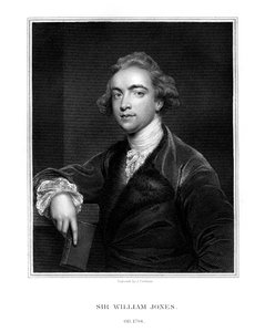 Sir William Jones, orientalista inglês, filólogo e jurista, 1832.