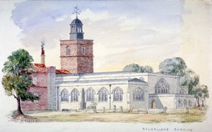 All Hallows-by-the-Tower Church, Londres, c1840 de J Cooke