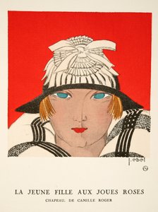 A Menina com as Bochechas Cor-de-Rosa, de uma Colecção de Pratos de Moda de J. Ebel