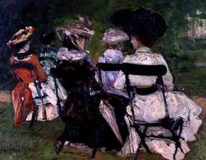 No Parque, c.1900 (óleo a bordo) de J. Edward Homerville Hague