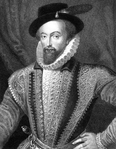 Sir Walter Raleigh, escritor inglês, poeta, cortesão, aventureiro e explorador, 1821. de J Fitler