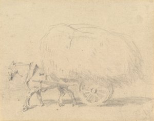 Um cavalo puxando uma carga de feno de J. Frederick Tayler