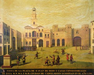Plaza de San Juan de Dios em 1596 (óleo sobre tela) de J. Garcia