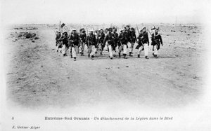 Um destacamento da Legião Estrangeira Francesa no deserto do Saara, Argélia, c1905