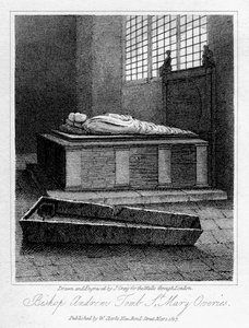 Túmulo do bispo Andrews, St Mary Overies Church, Southwark, Londres, 1817.