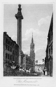 O monumento, cidade de Londres, 1817.