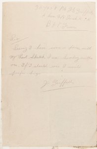 Carta ao editor de competição do Liverpool Weekly Courier, 1917 de J. Griffiths