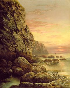 Seascape com Cliff ao pôr do sol, 1889