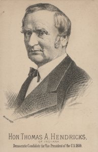 Thomas A Hendricks de Indiana, candidato democrata à vice-presidência dos Estados Unidos de J. H. and Co. Bufford