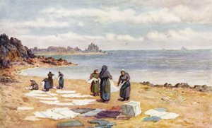 Dia de secagem em La Houle (cor litho)