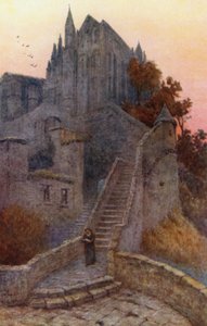 La Merveille, Mont St Michel (cor litho) de J. Hardwicke Lewis