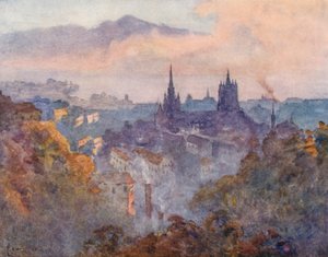 Lausana a partir do Sinal (litografia a cores) de J. Hardwicke Lewis