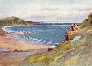 St Lunaire, com Cap Frehel à distância (lito a cores)
