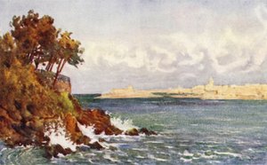 St Malo da Praia do Priorado, Dinard (cor litho)