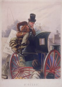 Motorista de táxi Hansom, Londres, 1854