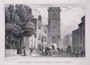 Todos os Santos, o Grande, Londres, c1829 de J Hinchcliff