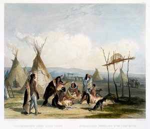 Cadafalso Funeral de um Chefe Sioux perto de Fort Pierre de J Hurlimann