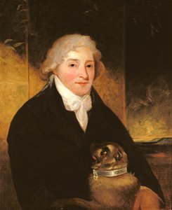 Venanzio Rauzzini com seu cachorro Turk, c.1795 de J. Hutchison