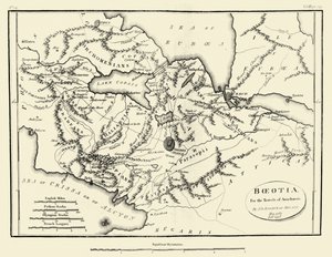 Mapa de Boeotia Antiga de J. J. Barthélemy