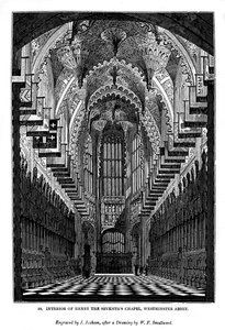 Interior da Capela Henry VII, Abadia de Westminster, 1843