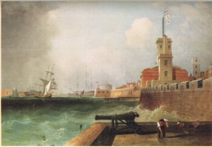 Entrada para o porto de Portsmouth 1846 de J. Lynn