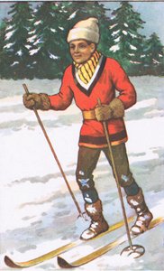 Garoto canadense, de pôsteres da escola MacMillan, c.1950-60 (lito colorido) de J. Macfarlane