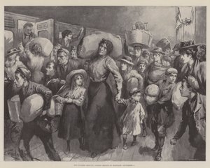 Hop-Pickers saindo da London Bridge na meia-noite de 1 de setembro