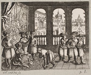 Ilustração de Adam Olearius, “Persian Rosenthal por um poeta engenhoso Schich Saadi […]”, Schleswig 1660
